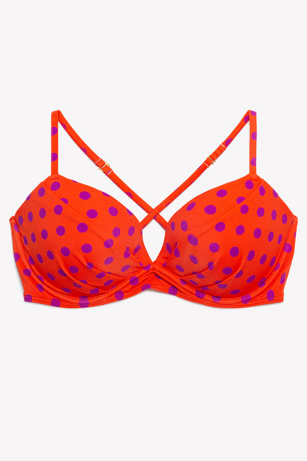 smart & sexy Swim Secret Convertible Push-Up Bikini Top | Bright Polka Dot Print