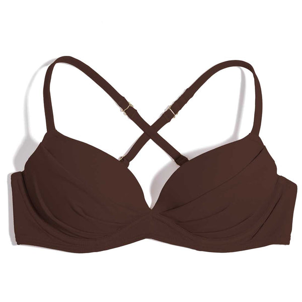Smart & Sexy Swim Secret Convertible Push-Up Bikini Top | Espresso