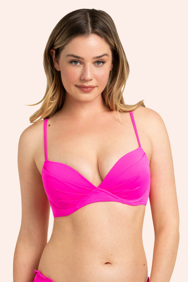 smart & sexy Swim Secret Convertible Push-Up Bikini Top | Fuchsia Sizzle
