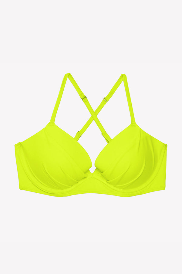 Smart & Sexy Swim Secret Convertible Push-Up Bikini Top | Neon Yellow