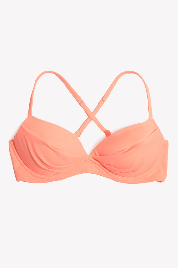 Smart & Sexy Swim Secret Convertible Push-Up Bikini Top | Peach Luster
