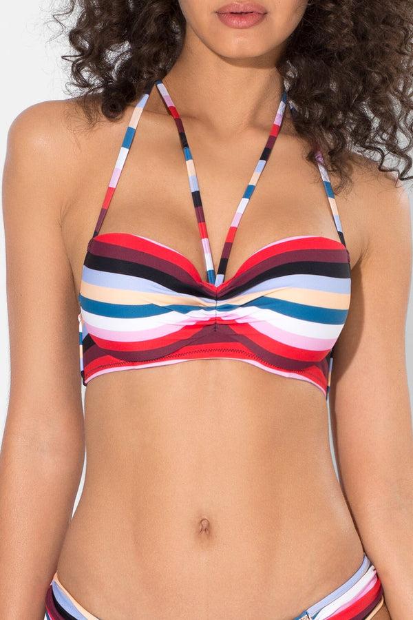 Smart & Sexy Swim Secret Halter Bikini Top | Rhumba Stripes