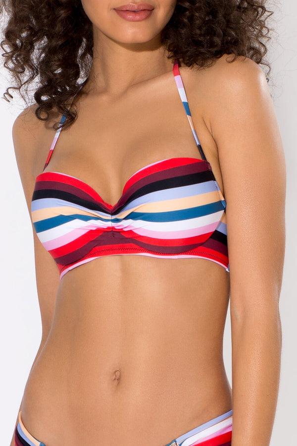 smart & sexy Swim Secret Halter Bikini Top | Rhumba Stripes