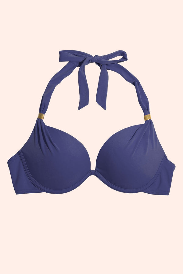Smart & Sexy Swim Secret Push-Up Halter Bikini Top | Skipper Blue