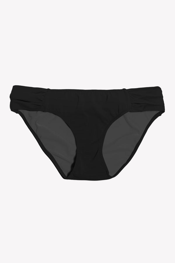 Smart & Sexy Swim Secret Side Ruched Bikini Bottom | Black Hue