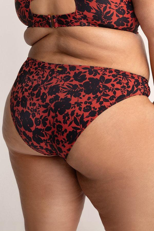 Smart & Sexy Swim Secret Side Ruched Bikini Bottom | Black Pansy