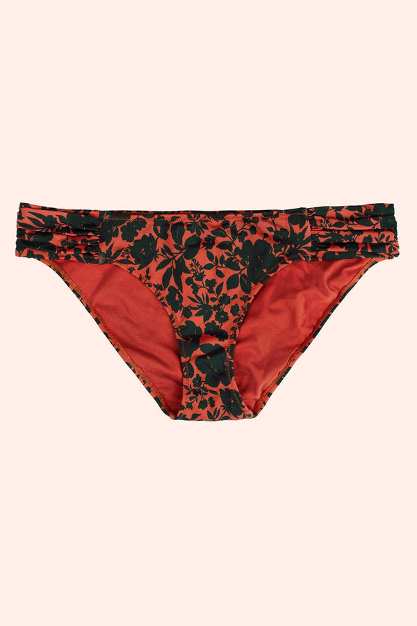 Smart & Sexy Swim Secret Side Ruched Bikini Bottom | Black Pansy