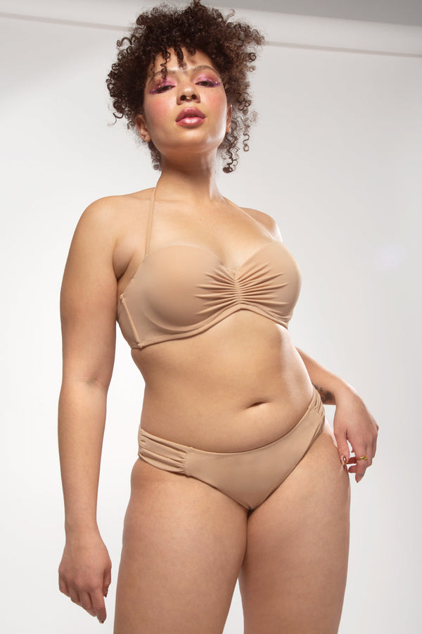 Smart & Sexy Swim Secret Side Ruched Bikini Bottom | Caramel