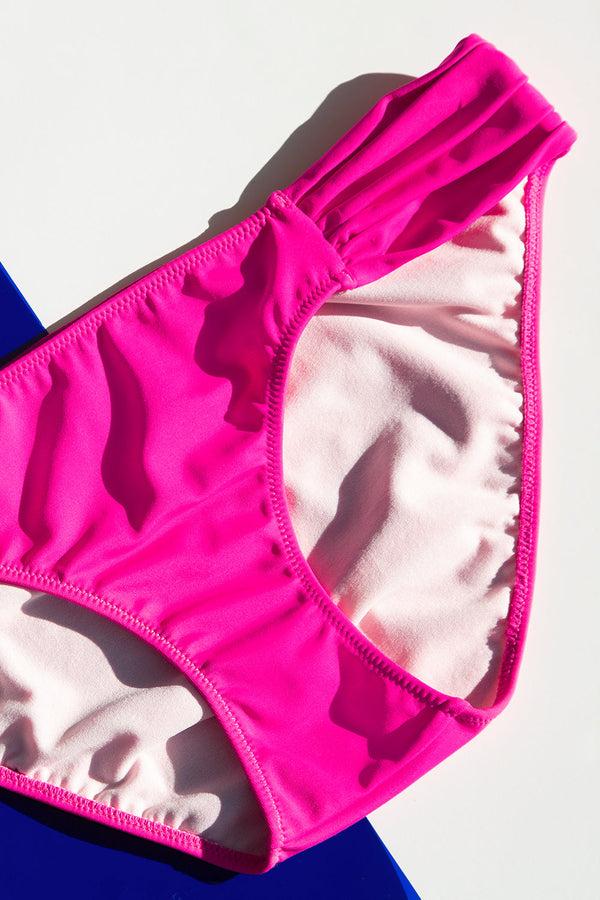 Smart & Sexy Swim Secret Side Ruched Bikini Bottom | Fuchsia Sizzle