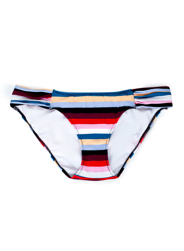 smart & sexy Swim Secret Side Ruched Bikini Bottom | Rhumba Stripes