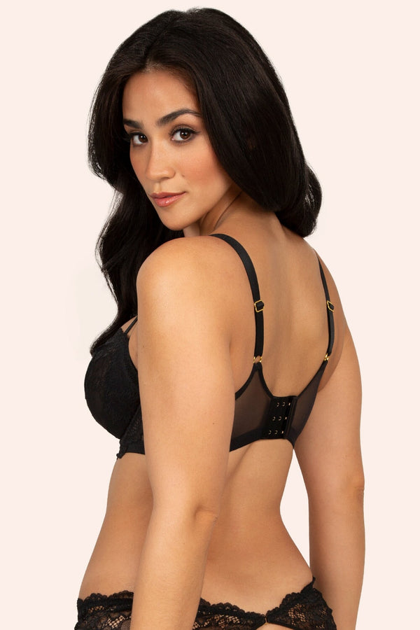 Smart & Sexy Temptation Lace Balconette Bra | Black Hue