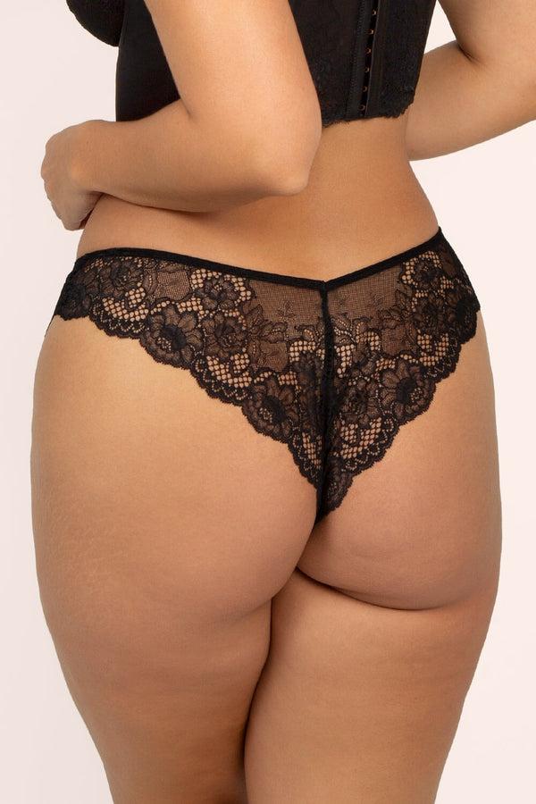 Smart & Sexy Temptation Lace Brazilian Panty | Berry/Black Hue