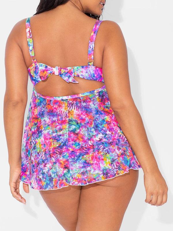 Smart & Sexy Twist Bandeau Tankini Top | Auroral Fantasy W/ Mesh