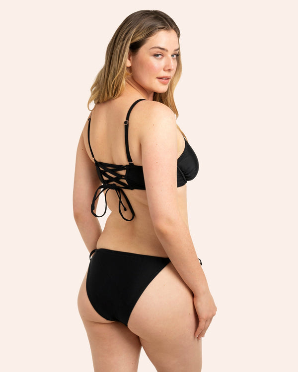 Smart & Sexy Underwire Bikini Top And String Bikini Set | Black Hue