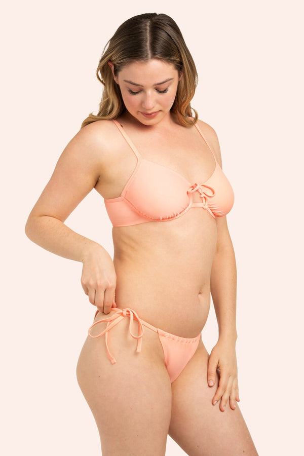 Smart & Sexy Underwire Bikini Top And String Bikini Set | Peach Gelato