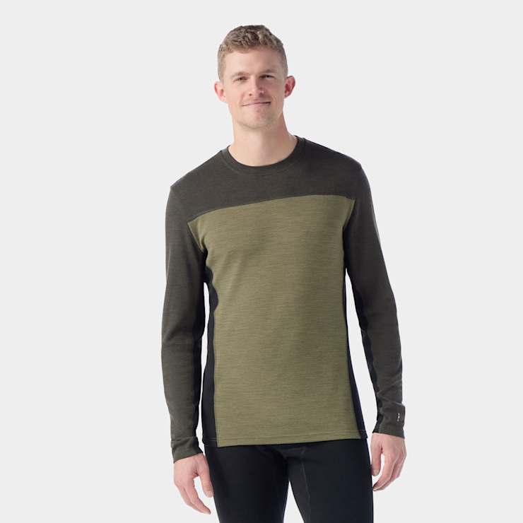smartwool Men's Classic Thermal Merino Base Layer Colorblock Crew