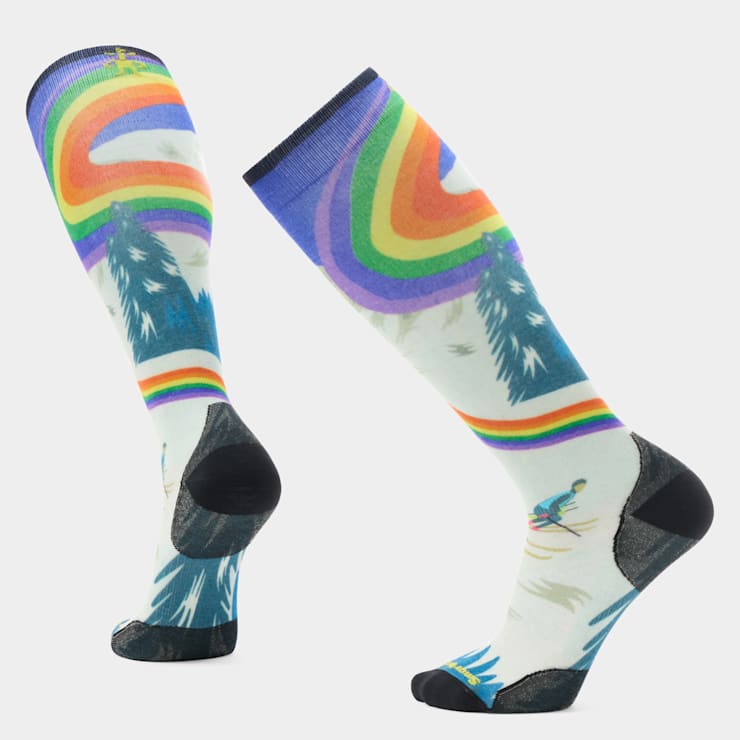 smartwool Ski Rainbow Trails Print Over The Calf Socks