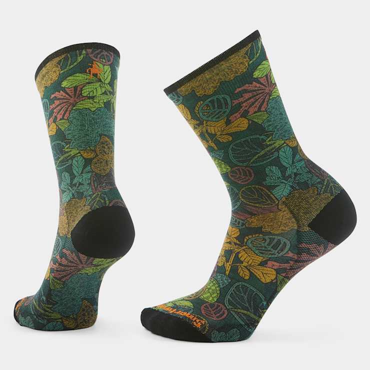 smartwool Bike Aloha Forest Print Crew Socks
