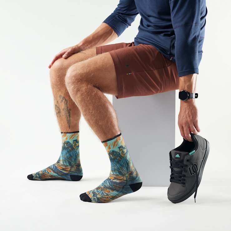 Smartwool Bike Rugged Ride Print Crew Socks