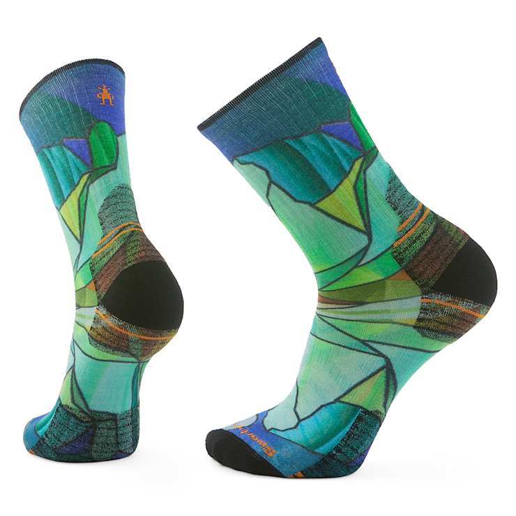 smartwool Hike Mirror Mountain Print Crew Socks