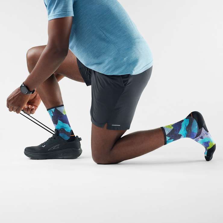 Smartwool Trail Run Summit Sector Print Crew Socks