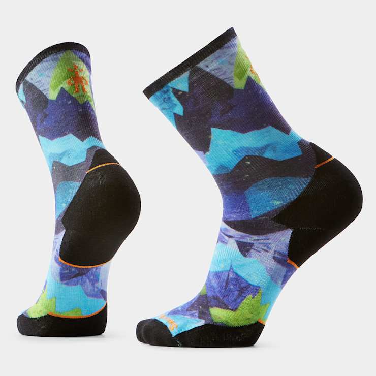 smartwool Trail Run Summit Sector Print Crew Socks