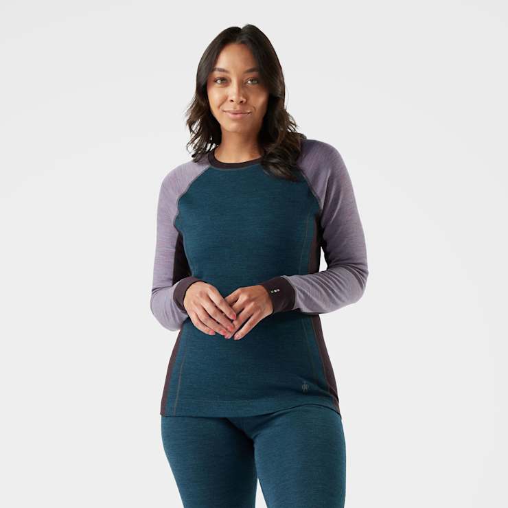 smartwool Women's Classic Thermal Merino Base Layer Colorblock Crew
