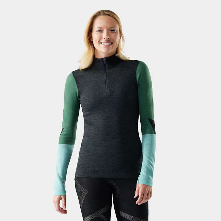 smartwool Women's Intraknit™ Thermal Merino Base Layer Colorblock 1/4 Zip