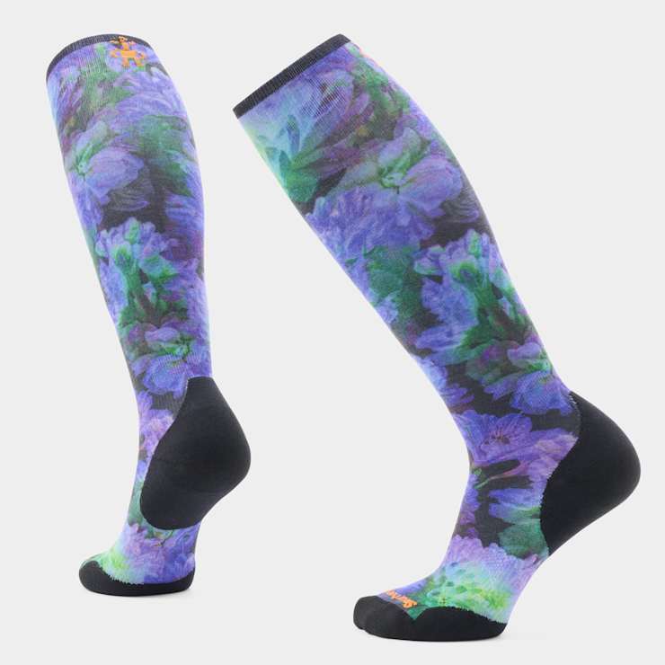 smartwool Women's Ski Electric Lotus Print Over The Calf Socks