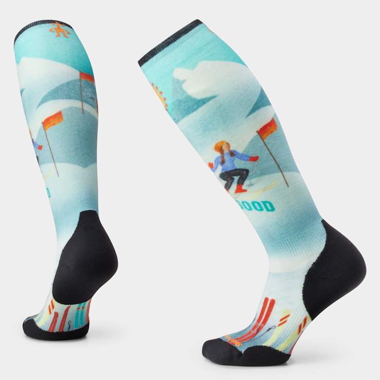 smartwool Women's Ski Snow Bunny Print Over The Calf Socks