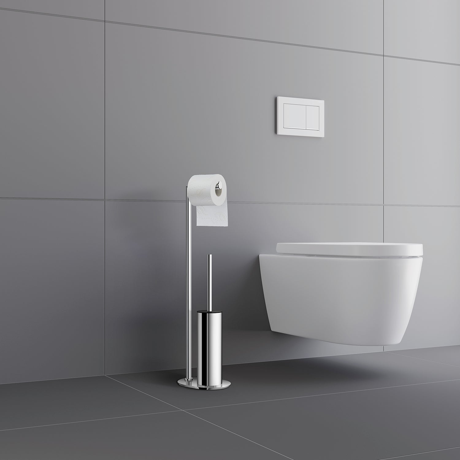 Smedbo Toilet Roll Holder/Toilet Brush Free Standing