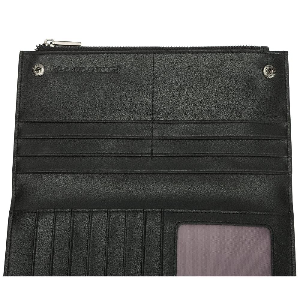 Smith & Canova Jensen Smooth Leather Long Zip Top Pocket Purse