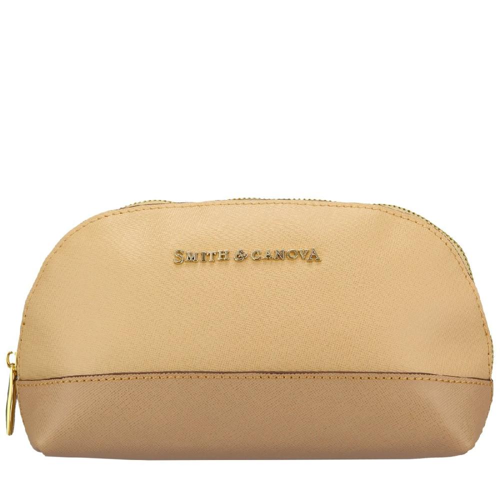 Smith & Canova Monada Two-tone Leather Zip Around Cosmetic Bag