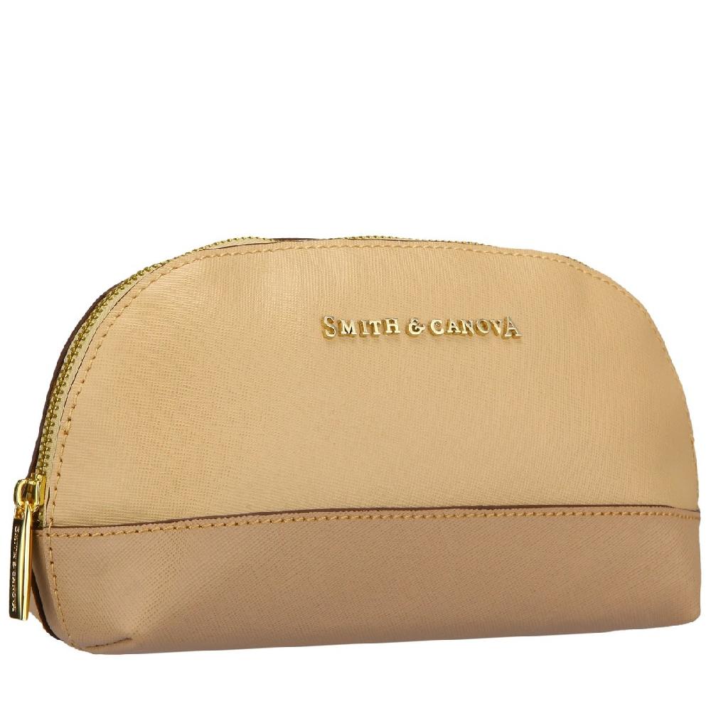 Smith & Canova Monada Two-tone Leather Zip Around Cosmetic Bag