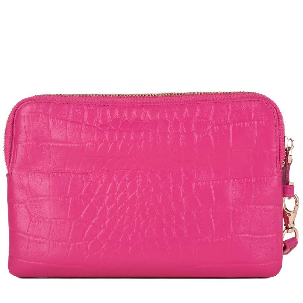 Smith & Canova Power Purse Embossed Leather Usb Charging Clutch