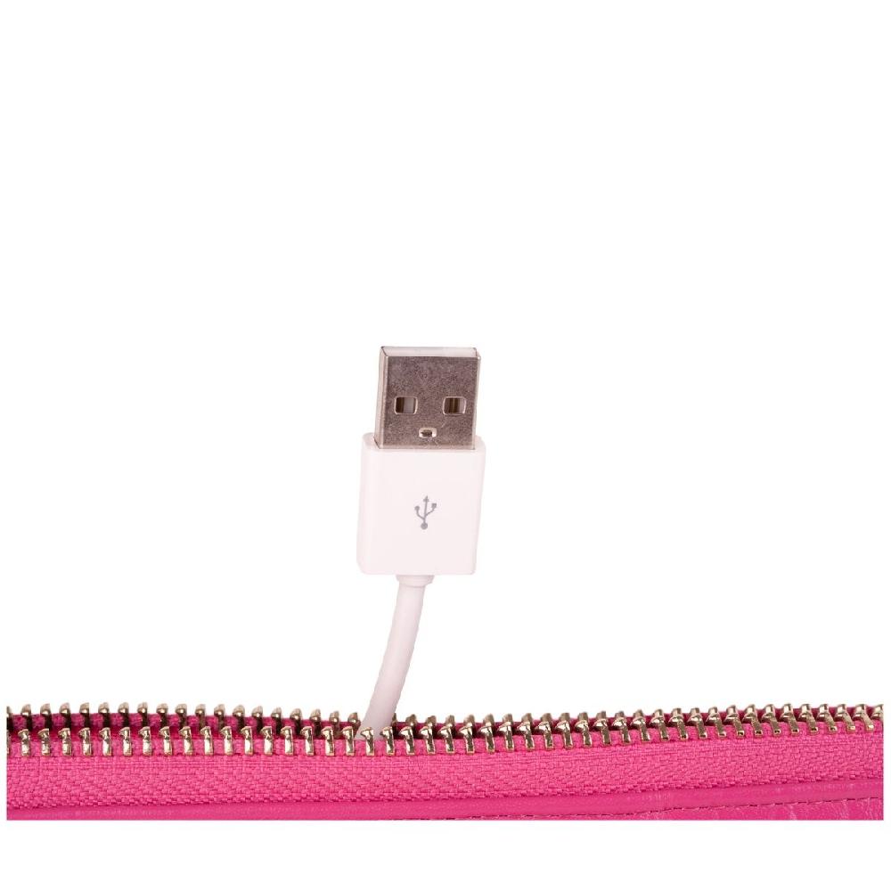 Smith & Canova Power Purse Embossed Leather Usb Charging Clutch