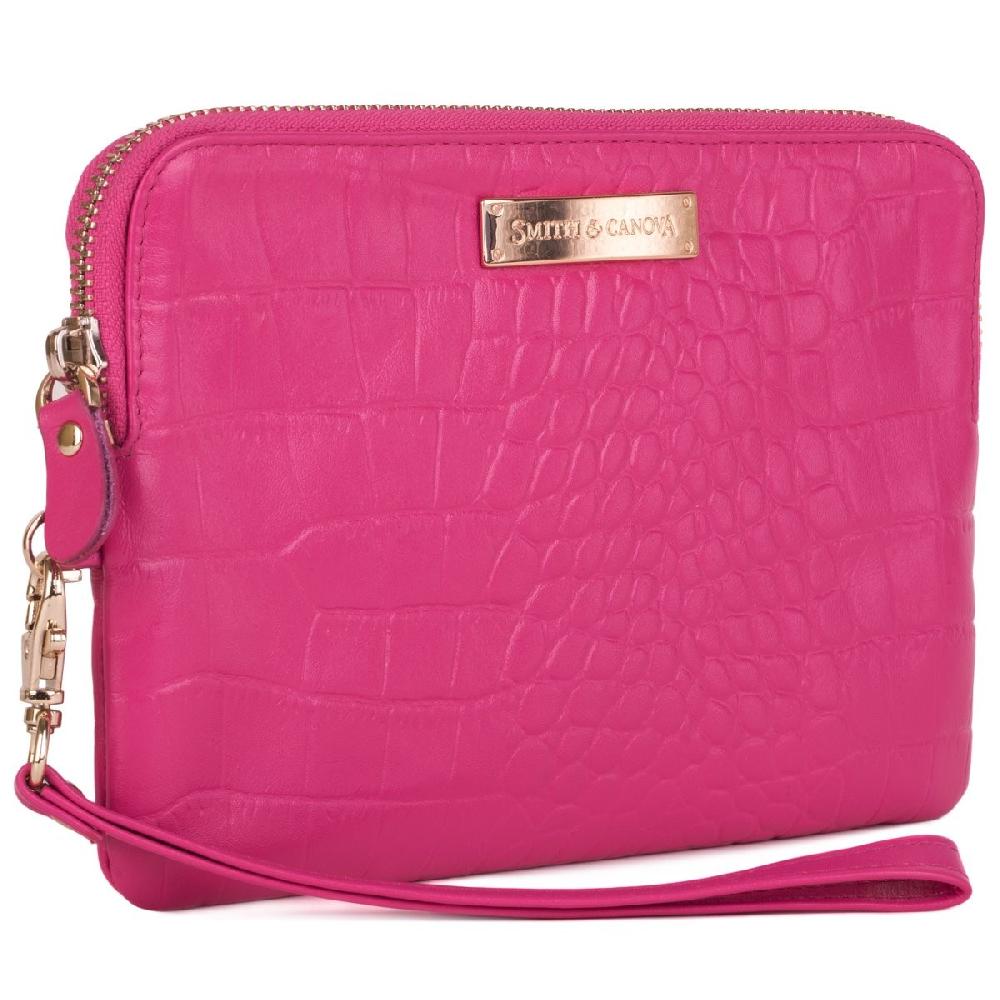 smith & canova Power Purse Embossed Leather Usb Charging Clutch