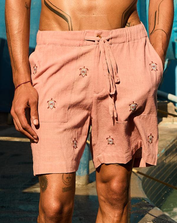 smr days Es Cubells Organic Cotton Shorts in Raspberry Pink