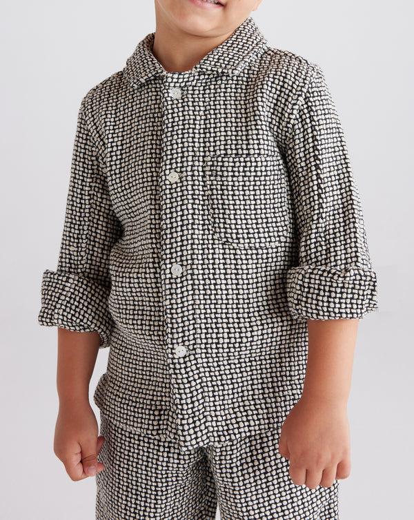 smr days Kids Enamorados Cotton Shirt in Black and White