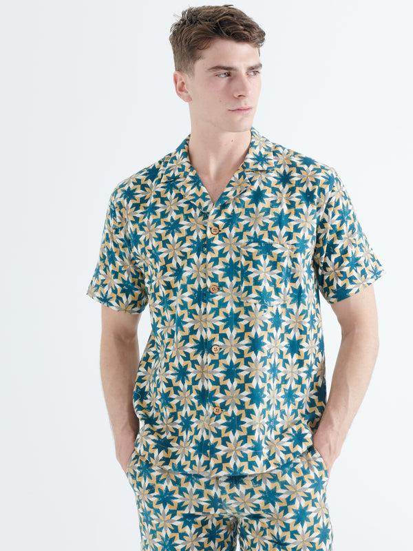 Smr Days Paraiso Organic Cotton Shirt In Yellow And Green