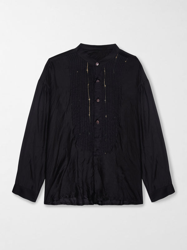 Smr Days Cavalet Silk Shirt In Black And Sand