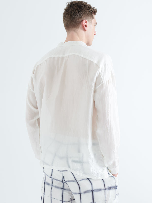 Smr Days Cavalet Silk Shirt In White And Black Bib