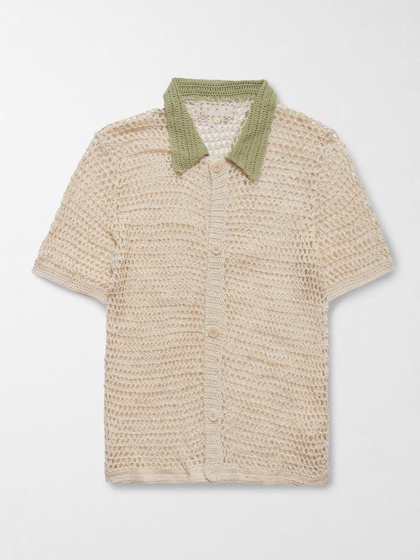 Smr Days Crochet Knitted Cotton Shirt In Off White