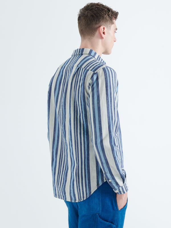 Smr Days Enamorados Cotton Shirt In Blue Stripes
