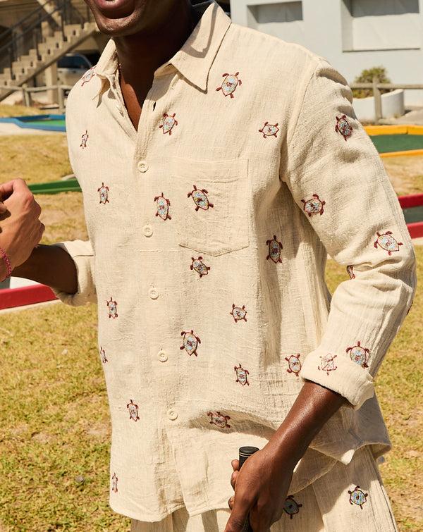 smr days Enamorados Cotton Shirt in Cream