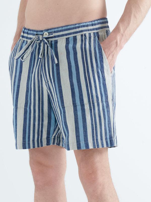 Smr Days Es Cubells Cotton Shorts In Blue Stripes