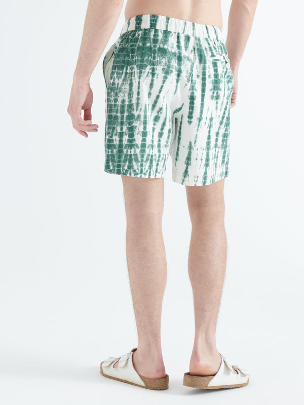 Smr Days Es Cubells Cotton Shorts In Green Tie-Dye