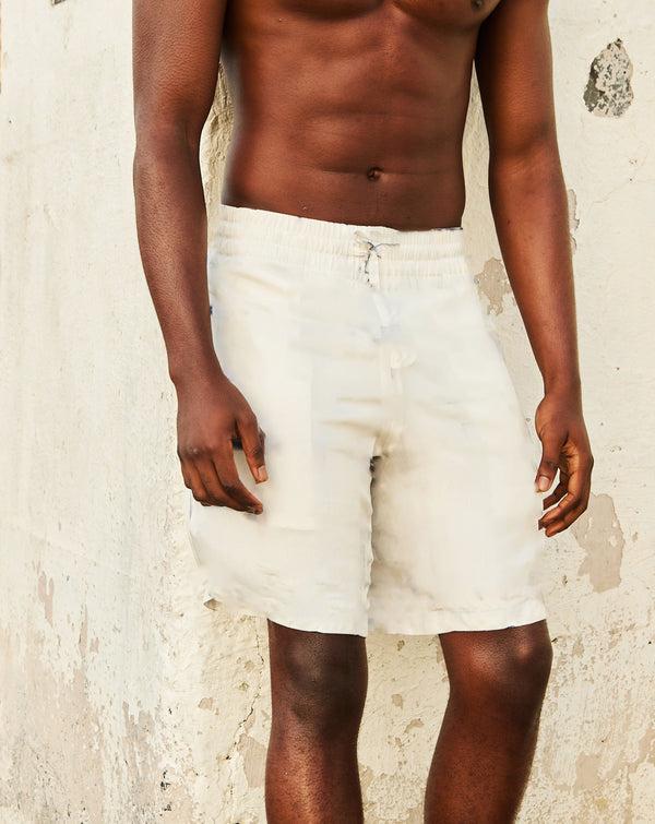 smr days Hiri Cotton-Silk Shorts in White