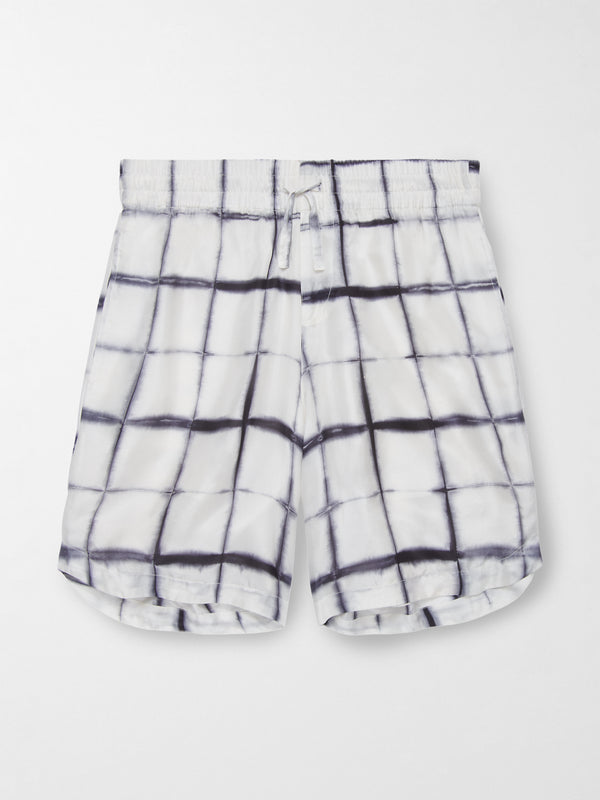Smr Days Hiri Silk Shorts In White And Black