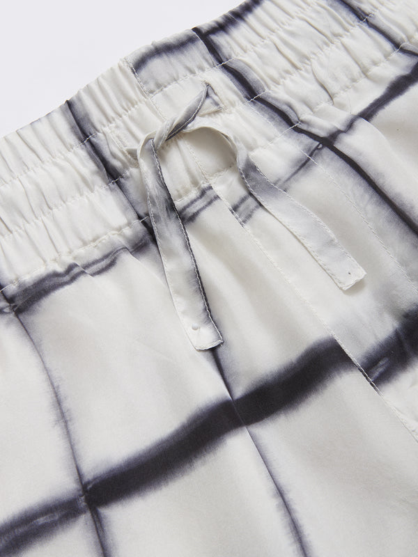 Smr Days Hiri Silk Shorts In White And Black